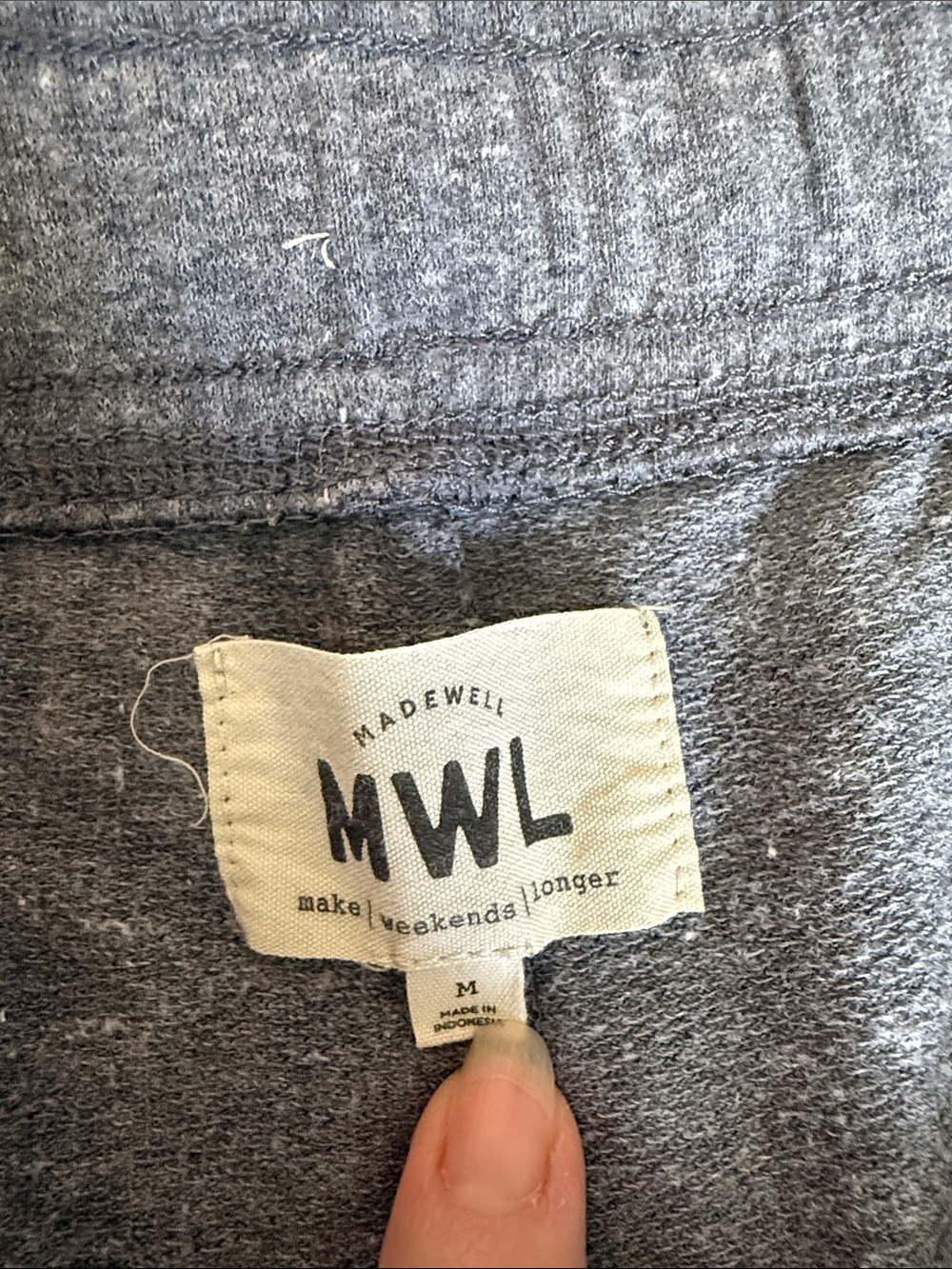 Women’s Medium Madewell Heather Charcoal Drawstring Jogger Pants - Picture 2 of 7